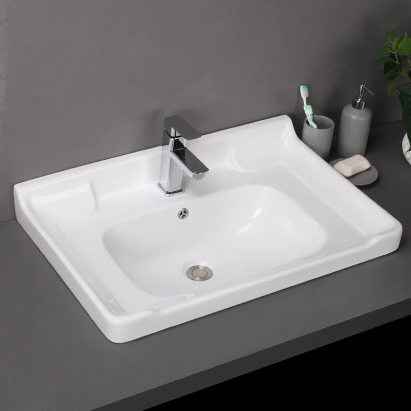 Factory Direct Sales Rectangle Sink Bathroom Vanities Ceramic Wash Basin Cabinet basin