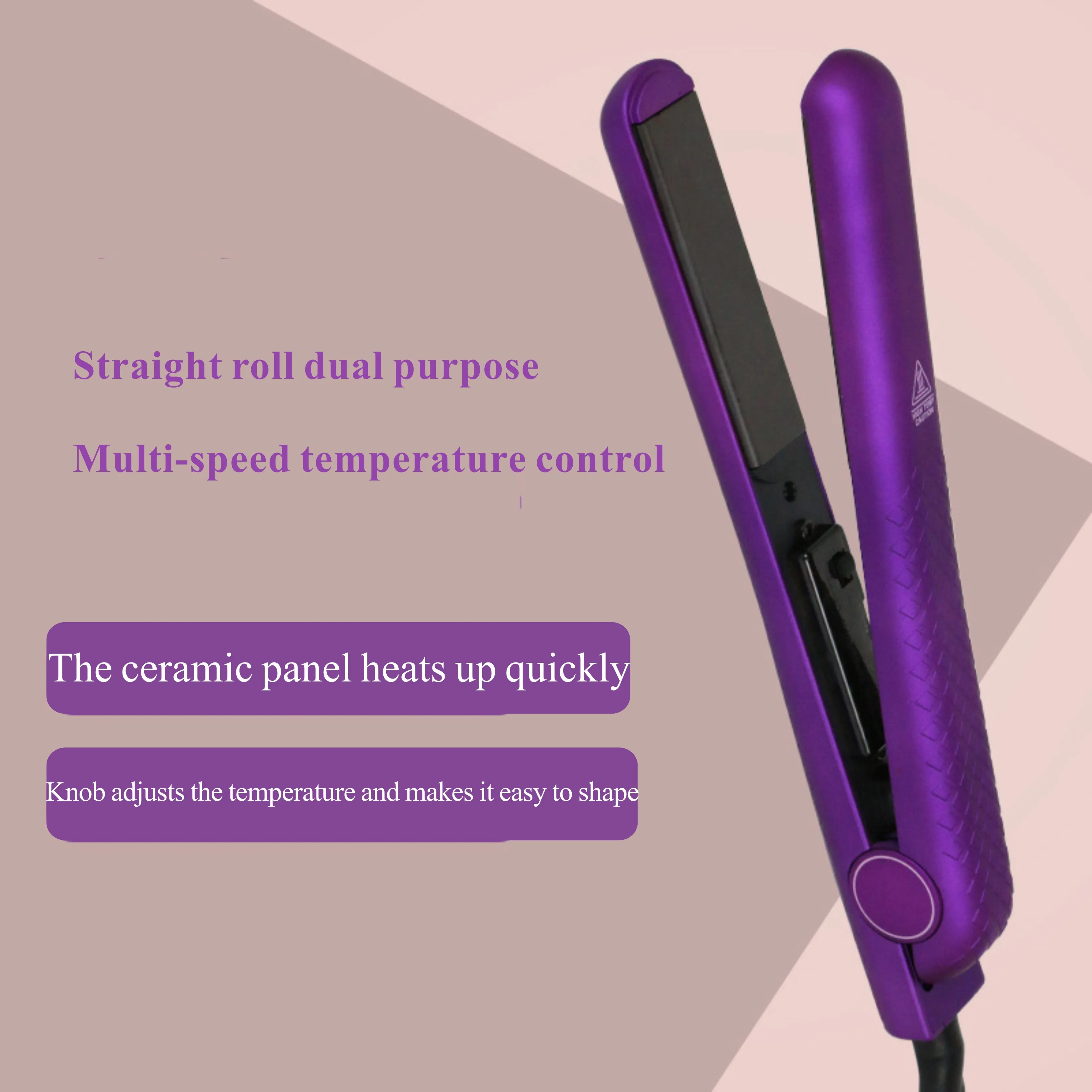 Ceramic Tourmaline Ionic Flat Iron Hair Straightener | Straightens & Curls with Adjustable Temp