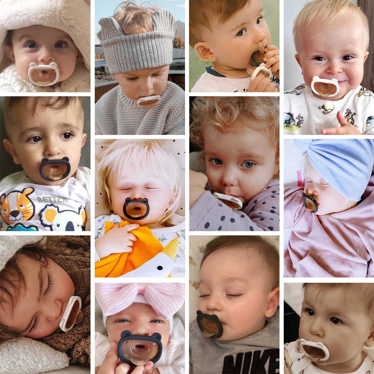 HEORSHE Baby Pacifier Natural Rubber Sublimation Baby Pacifier Bpa Free Baby Silicone Pacifier
