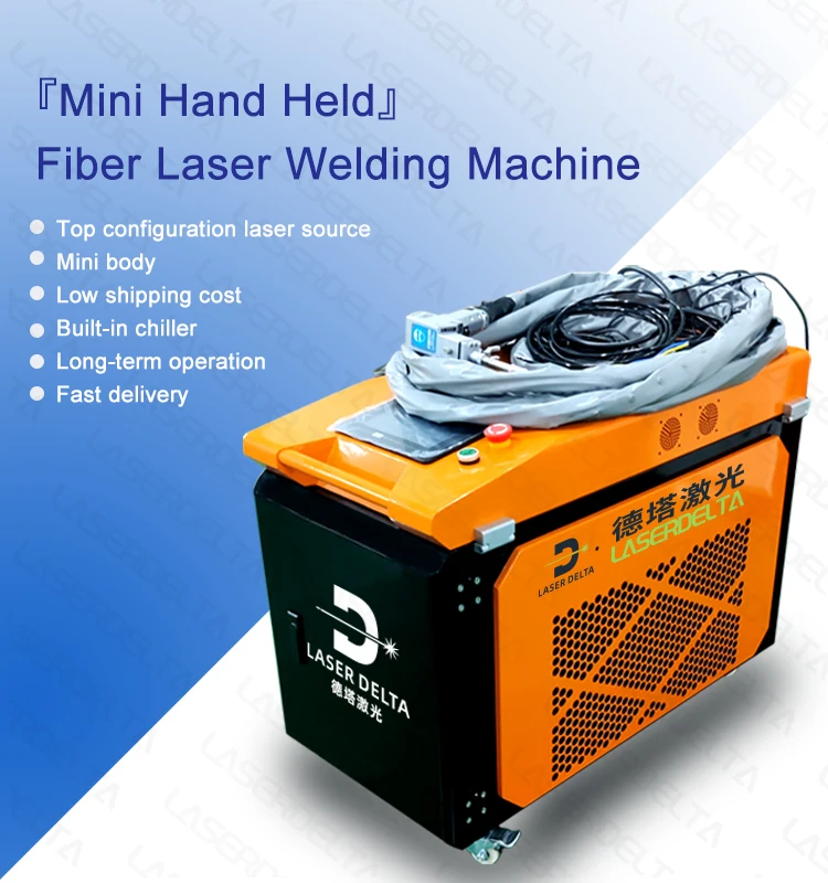 Portable Hand held 1000W 1500W 2000W fiber laser welding machine for welding 1-2mm stainless steel cabinet box multifunction