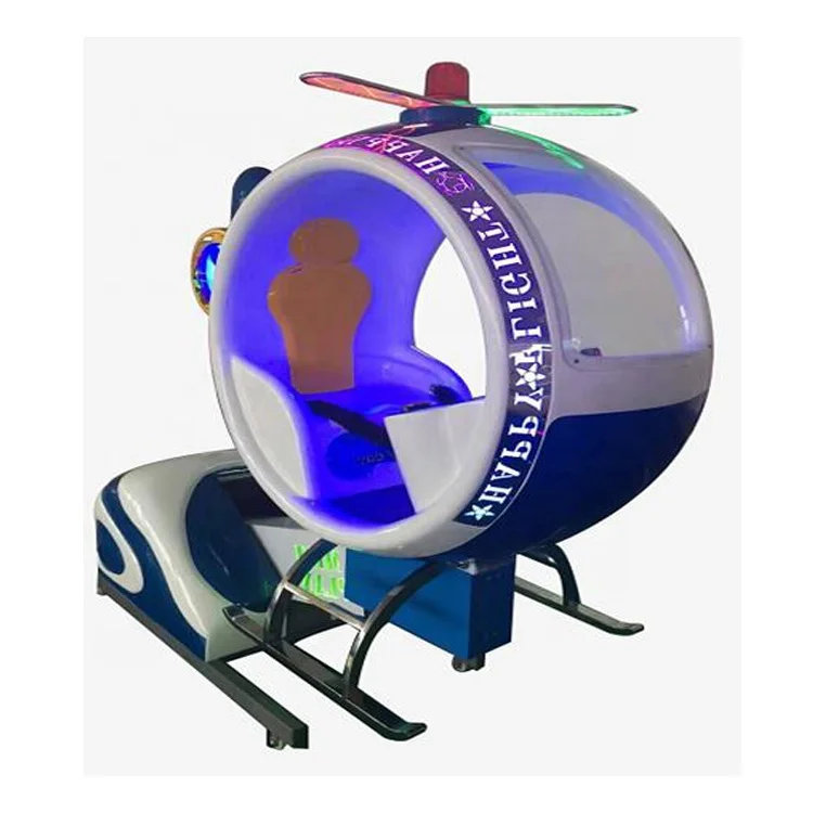 hot selling dinibao coin operated kiddie rides children happy helicopter with video arcade games machine