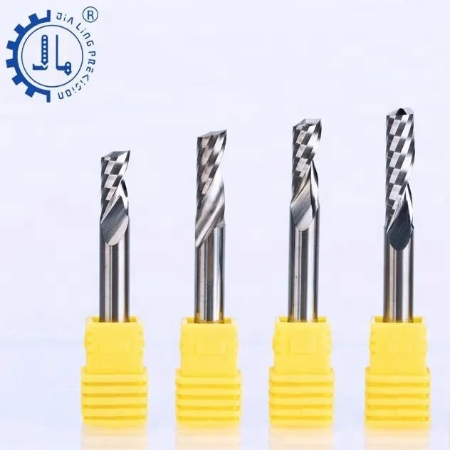 Single Flute End Mill 3.175mm 4mm 6mm Shank Carbide Milling Cutters Single Flute Spiral End Mill For Aluminum End Mill