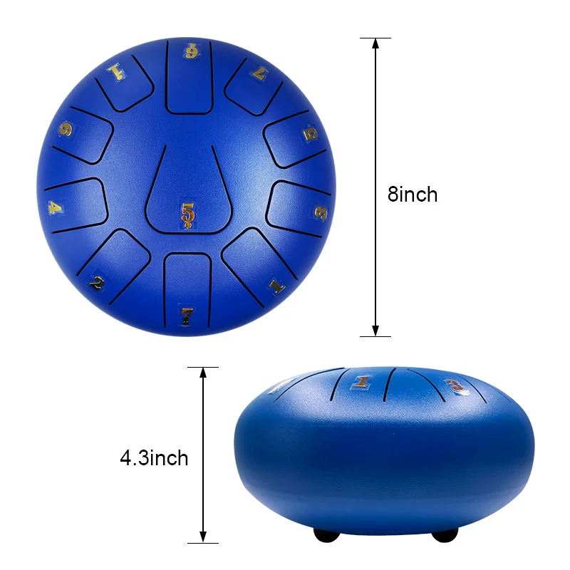 High Quality OEM Customized Drum 8 Inch 11 Notes Steel Tongue Drum Hand pan Drum Tank Drum Percussion Instrument For Music Show