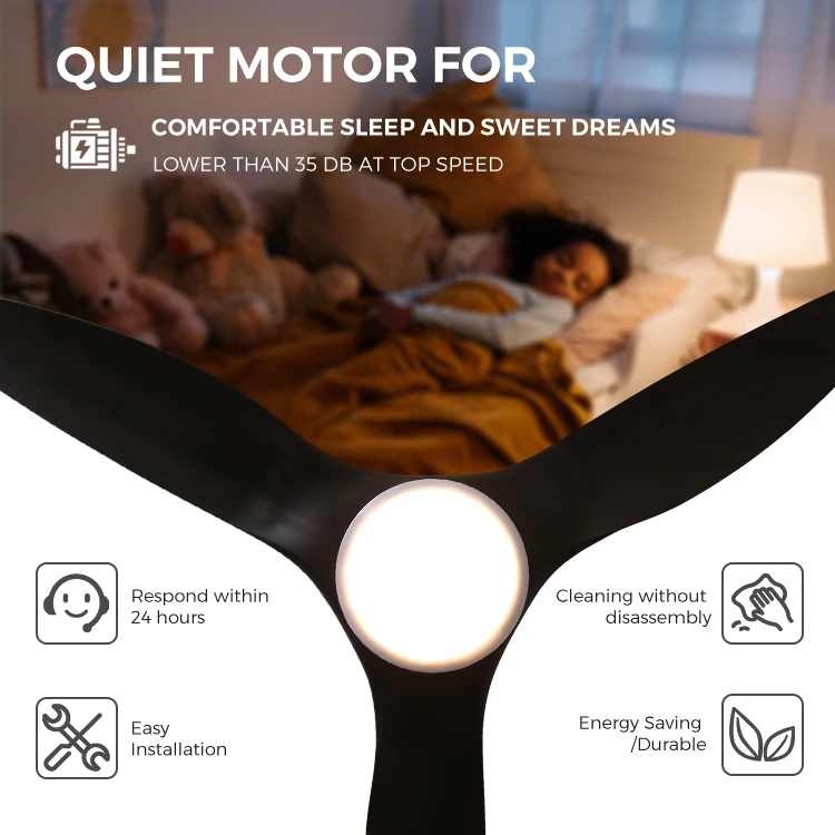 Modern Decorative Remote Control Ceiling Fans Bldc 52 Inch 5 Speed Abs Blades Living Room Ceiling Fan With Lights