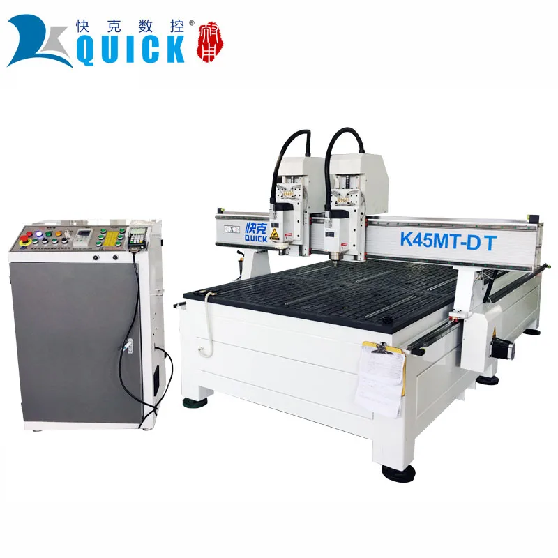 K45MT 1300X2500mm Two spindles Working  Mdf Cutting Machine Wood Cnc Milling Machinery