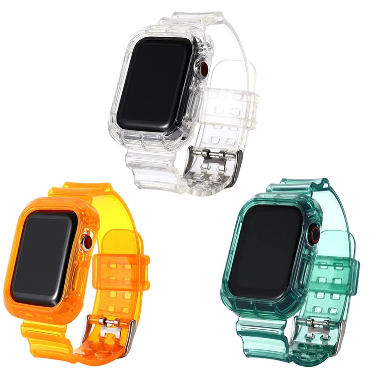  Ремешок из ТПУ для iWatch 38 40 42 44 силиконовый прозрачный спортивный браслет Apple Watch Band Series 6 SE 5 4