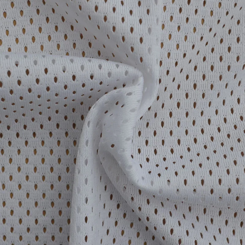 Recycle Fabric White Dri Fit Eyelet Sport Fabric Polyester Mesh Fabric for Sublimation