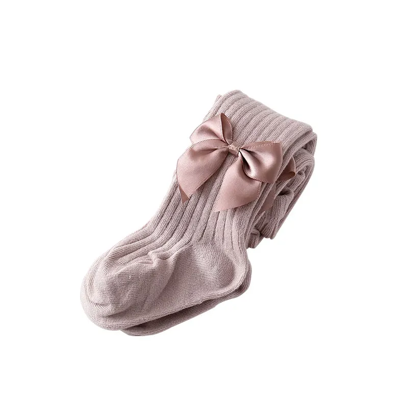 
2019 New Arrival Cotton Knit Baby Girls Leggings with Bow 