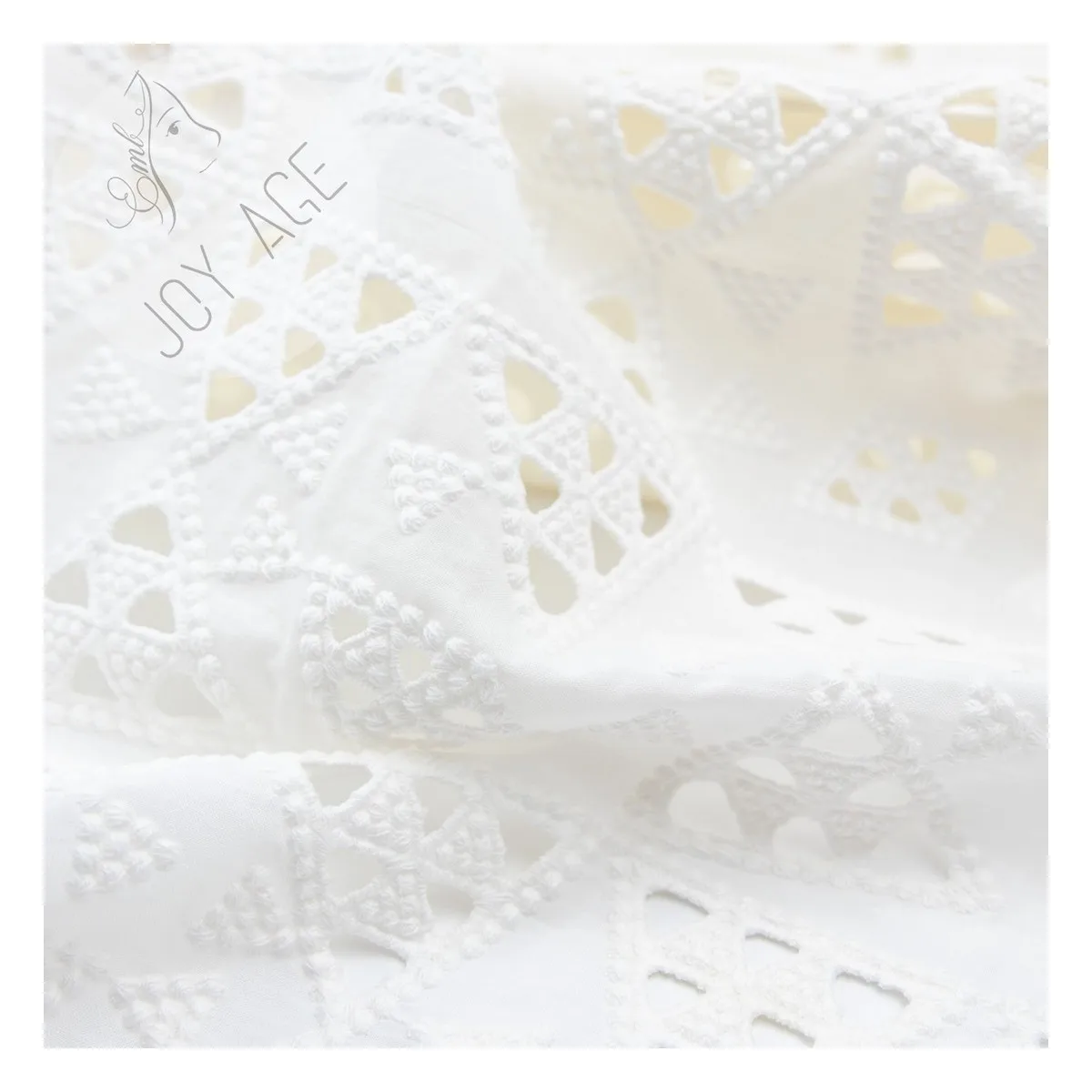 Fashionable cotton eyelet embroidered lace hole fabric for dress