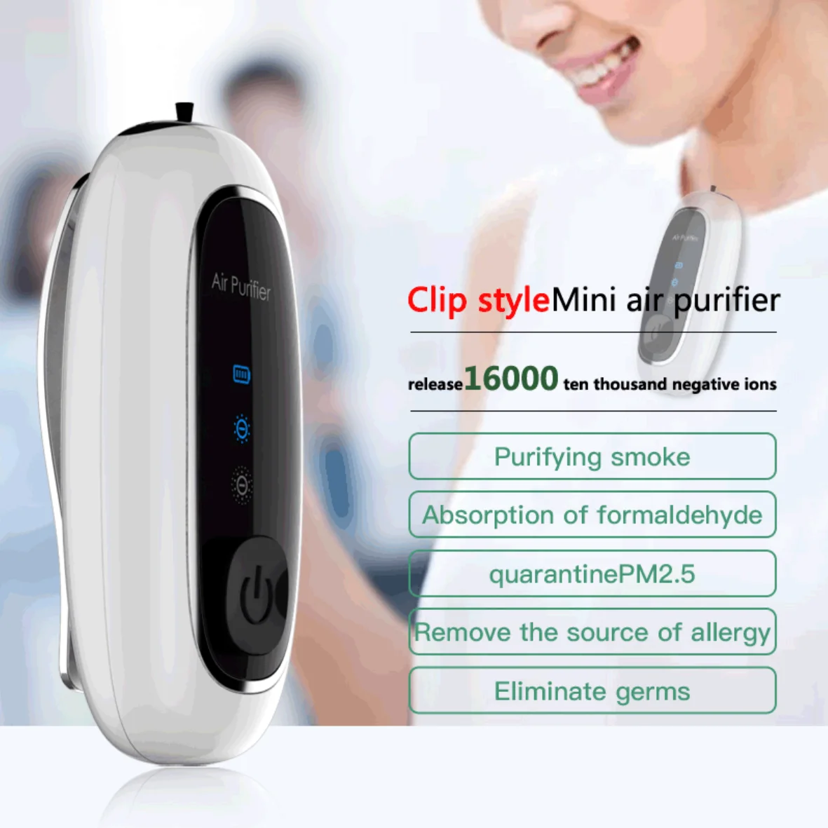 Portable New Design ionizer Ultra Virus Killer Pm 2.5 Sterilizer Air Purifier With Hepa Filter