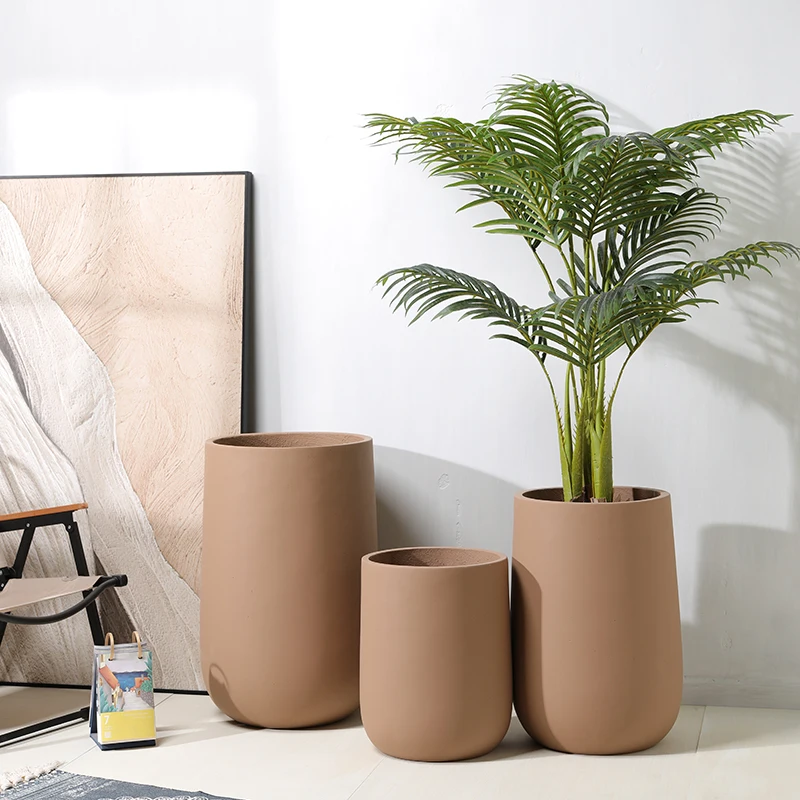 Minimalistic custom color garden decoration terracotta cement planters concrete flower pot molds indoor plant planters