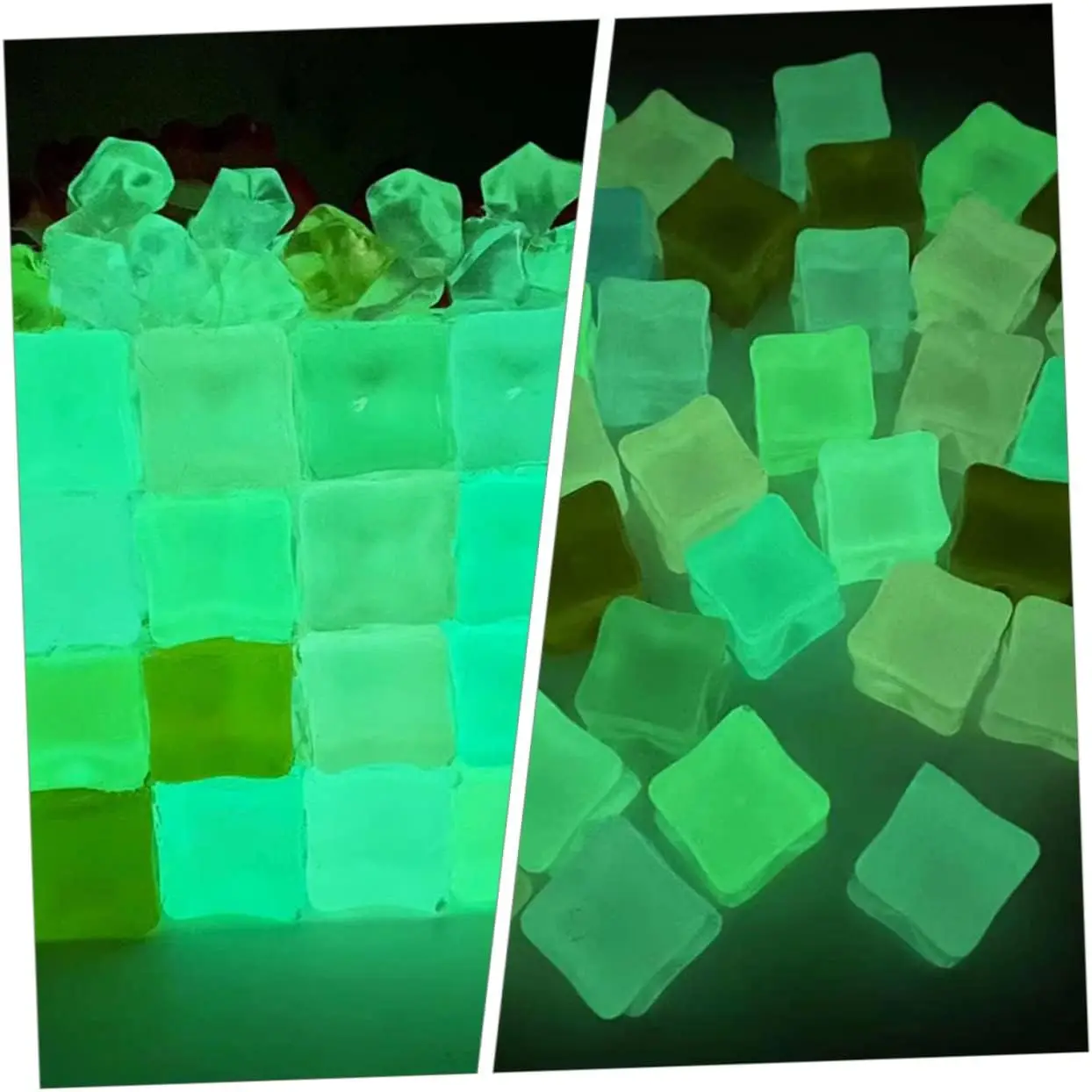 Luminous Fake Acrylic Ice Cubes Marbles Square Crushed Glow In The Dark Ice Rock for Table Decor Wedding Display Vase Fillers