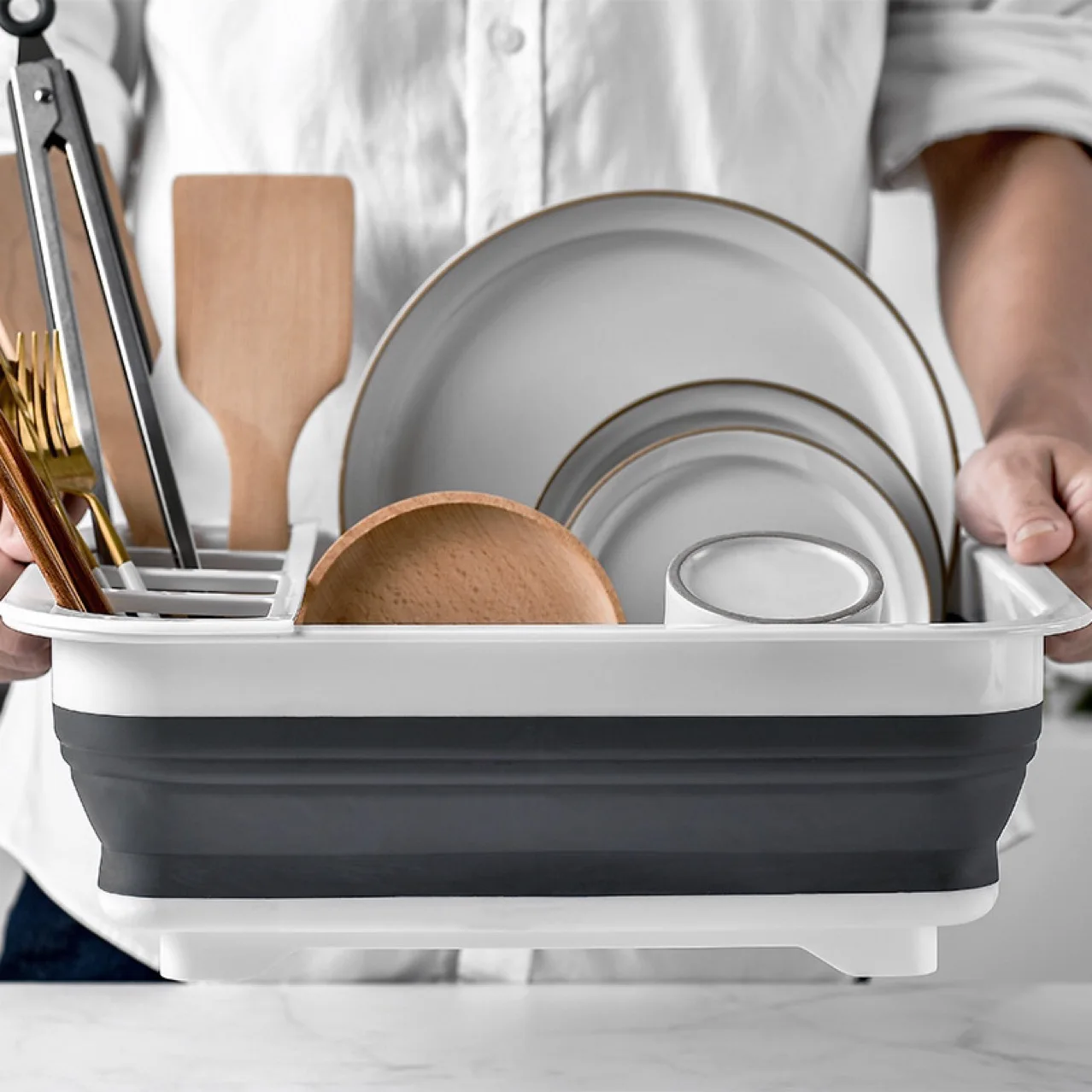 Kitchen sink rack High Quality Plastic Collapsible Silicone Folding Basket plastic folding bowl holder easter basket