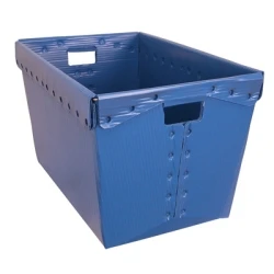 Custom corrugated plastic tote box stackable usps mail tote correx dhl mail tote
