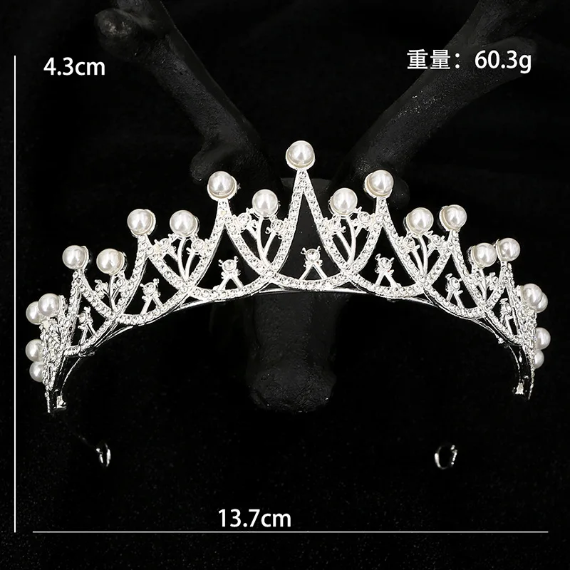 Bridal Rhinestone Crown Alloy Simple Hair accessories Fashion wedding yarn dress Sparkly Tiara Princess