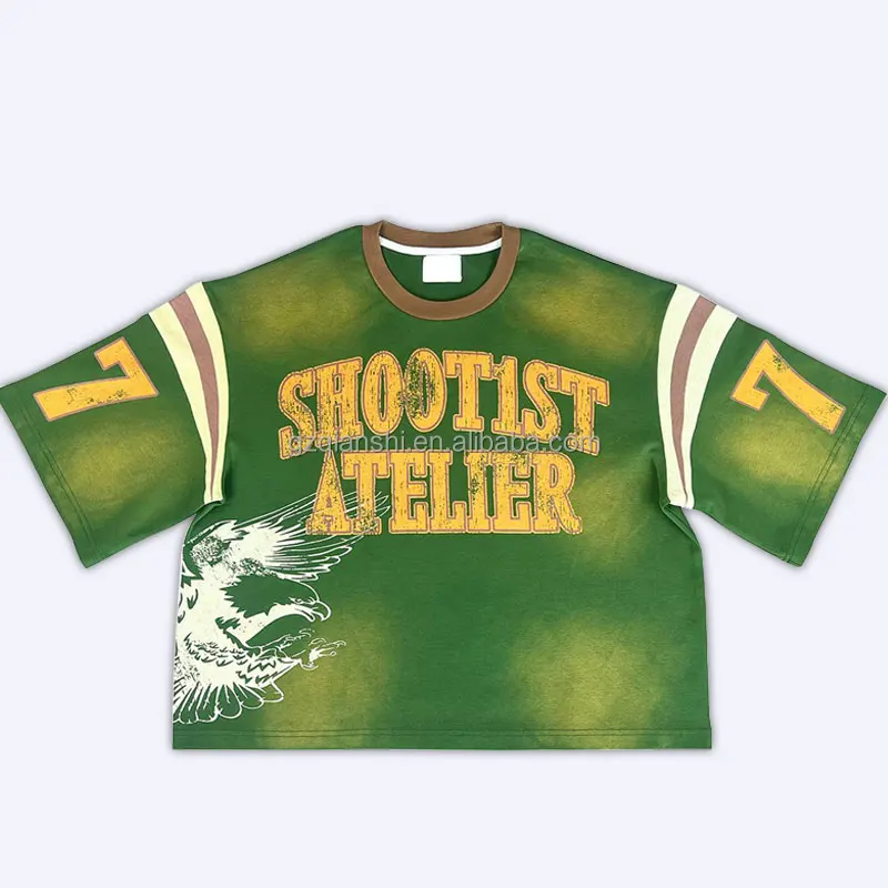 drop shoulder vintage oversized heavyweight t-shirt manufacturer custom cotton acid wash graphic boxy cropped t shirt for men