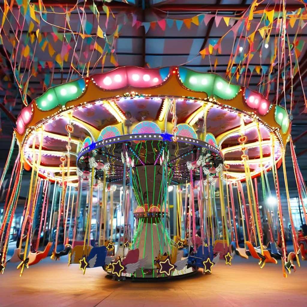 Newest 16-Seats Ride Kids Outdoor Playground Amusement Park Facility for Sale Rotating Angel Flying Chair