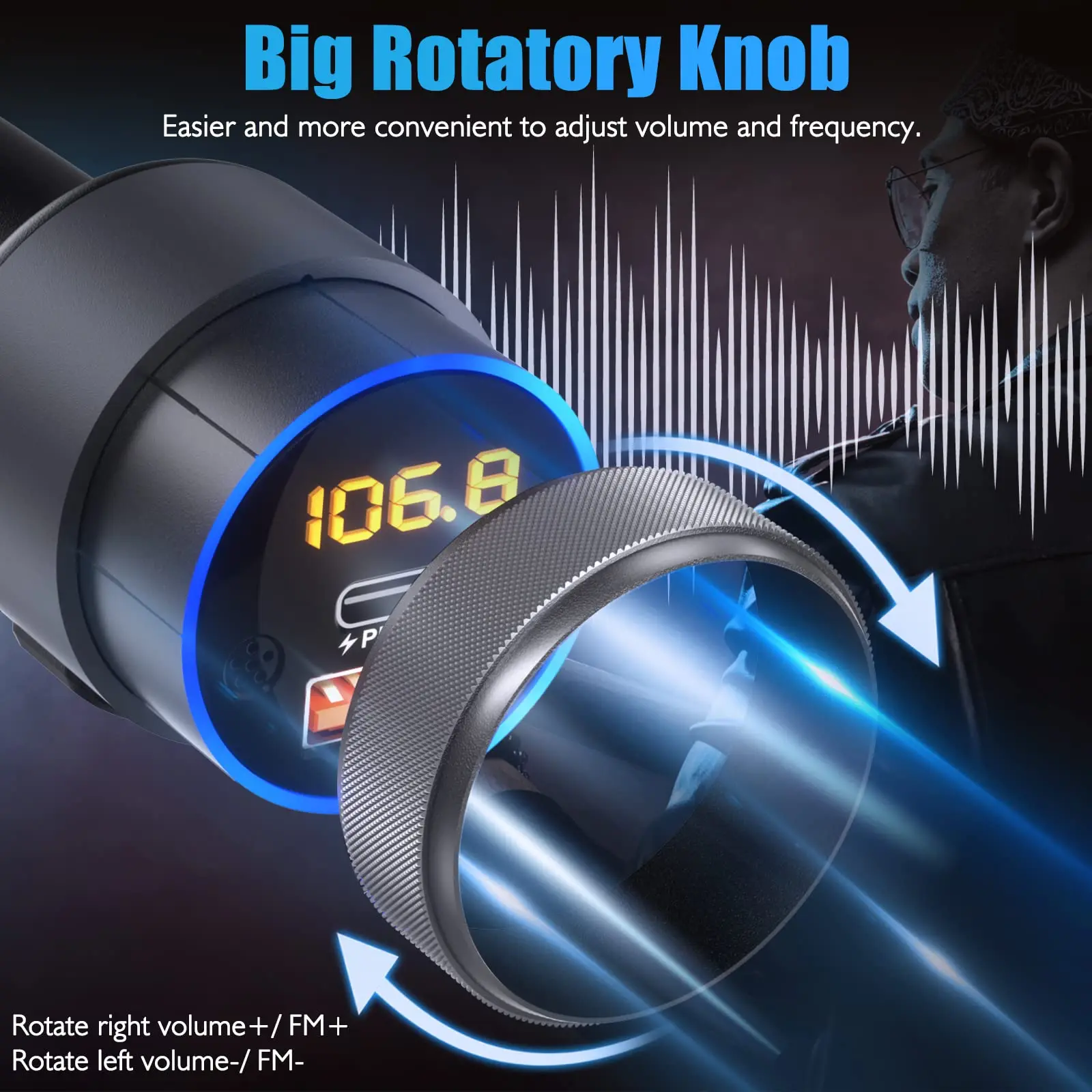 C81 Car FM Transmitter with Booster Car MP3 Player QC3.0 PD20W Dual Fast Charging Bluetooth 5.1 Transmisor FM Para Coche