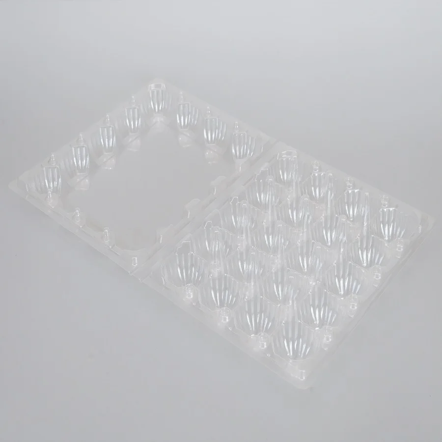 china manufacturer cheap customized plastic pack recyclable egg blister tray 20 holes egg tray