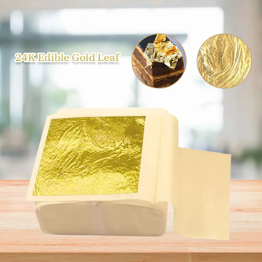 China Factory Direct Sale 24K Gold Leaf Sheets Foil High Quality Edible Gold Leaf Sheet