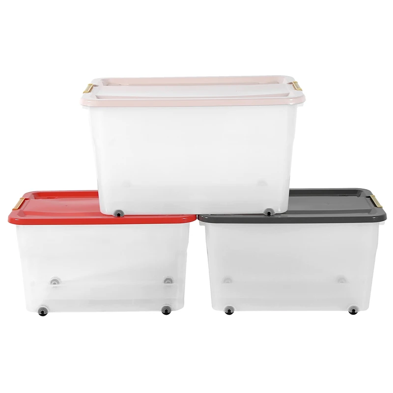 Large Transparent multipurpose pp plastic storage box bin with lid
