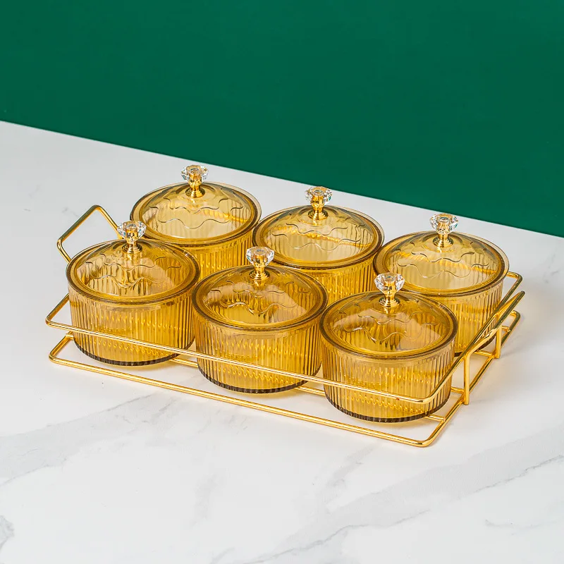 Factory Supplier Food Storage Jar Food Containers Candy Snack Bowl With Lid Kitchen Storage Jars Plastic