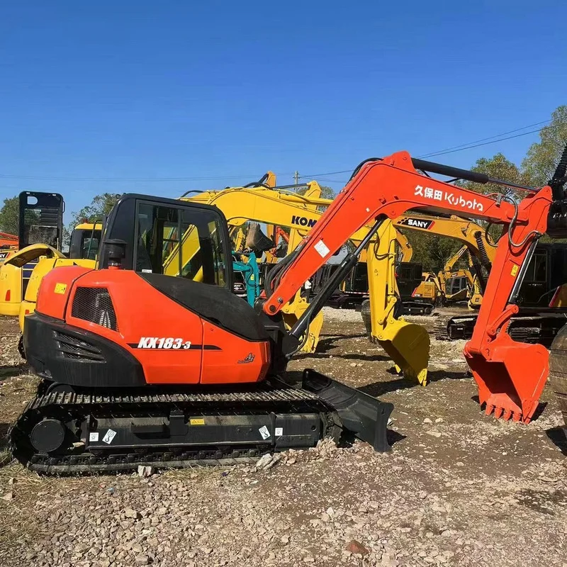 High Quality Used Kubota KX183-3 hydraulic crawler mini home excavators 8ton KX183 Second hand bucket diggers