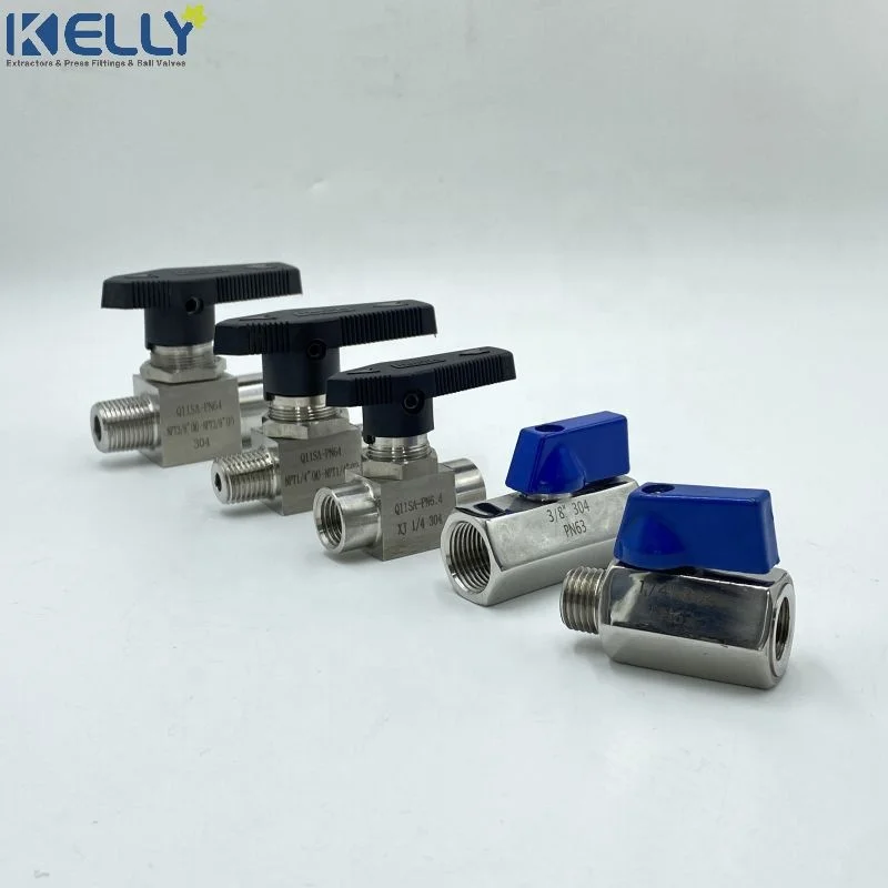 Q11SA PN64 Ball Valve female to male ball valve with black handle 304 Stainless Steel