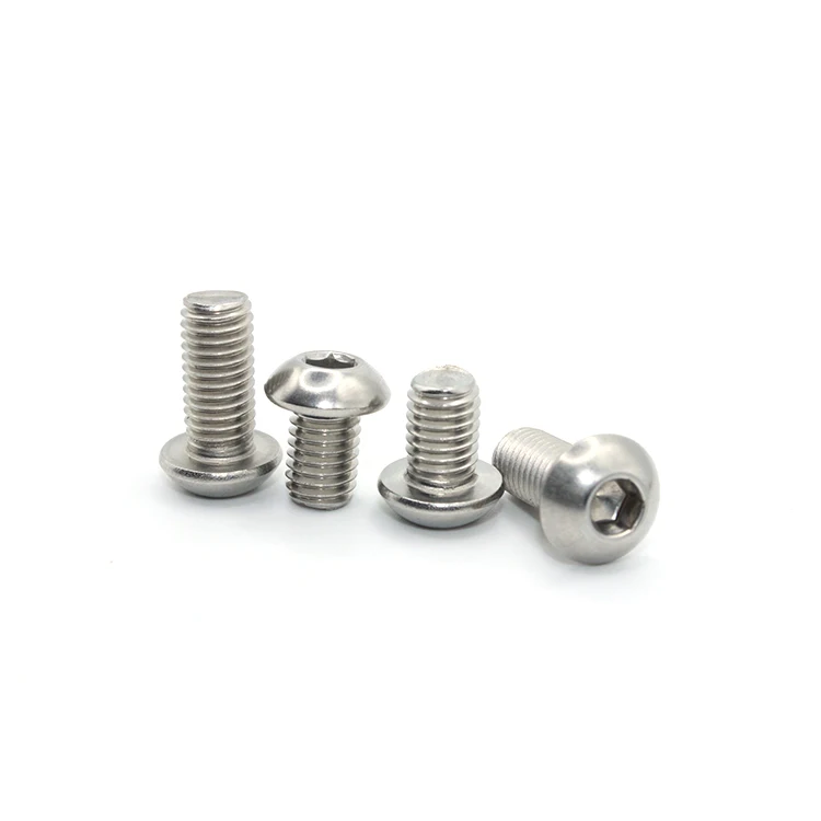 DIN7380 M2 M3 M4 M6 M8 screw Hexagon Socket Cheese head bolts SS304 stainless steel hex socket button head machine screw
