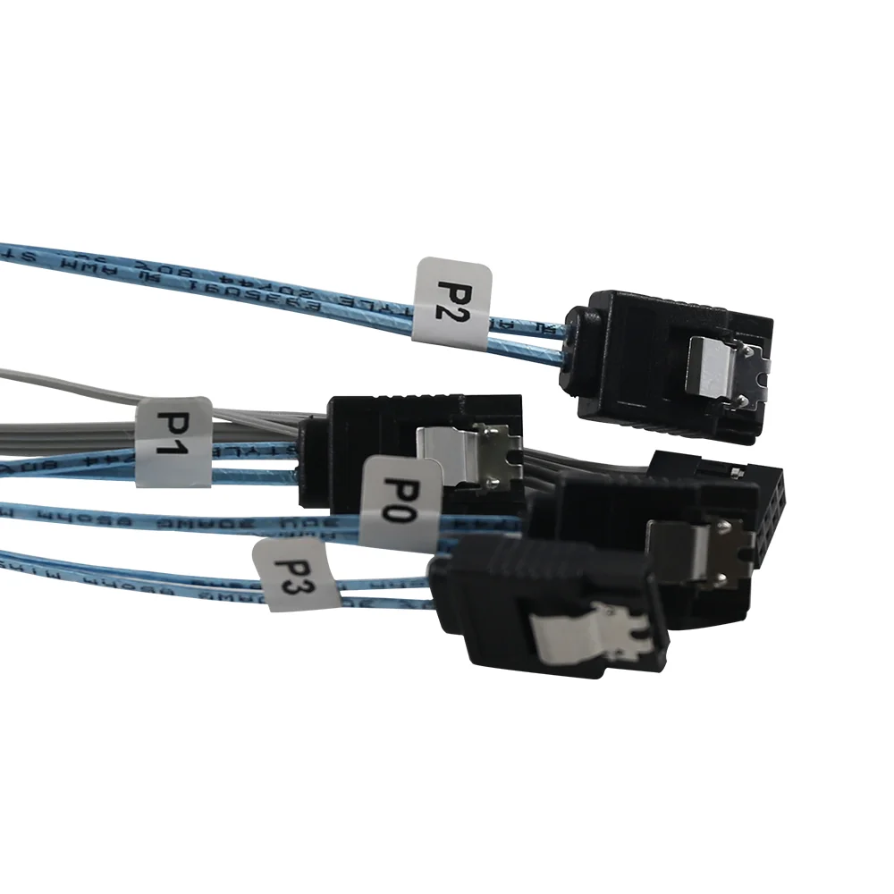 High Speed PC Computer Motherboard SAS Cable HD Mini SAS SFF8643 4i/8i to 4 SATA 7pin & 8 Pin Power Supply  Hard Disk  Drive