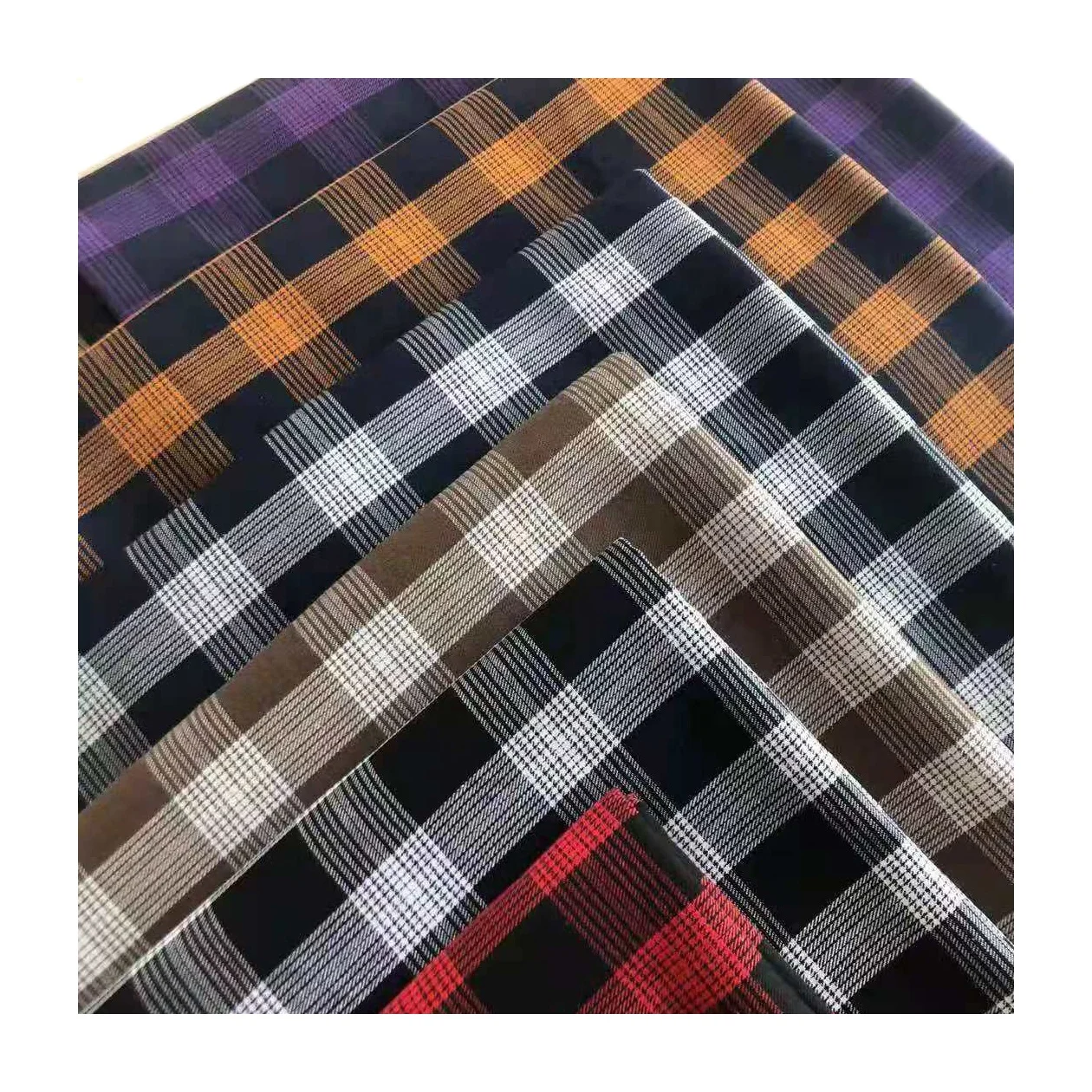 High Quality Custom Cotton Polyester Yarn Dyed Plaid  fabric Check Flannel Fabric For Garment