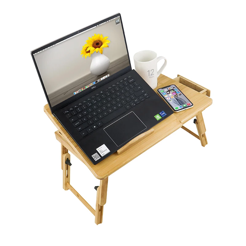 Wholesale Multifunctional Workstation Bamboo Portable Folding Laptop Table