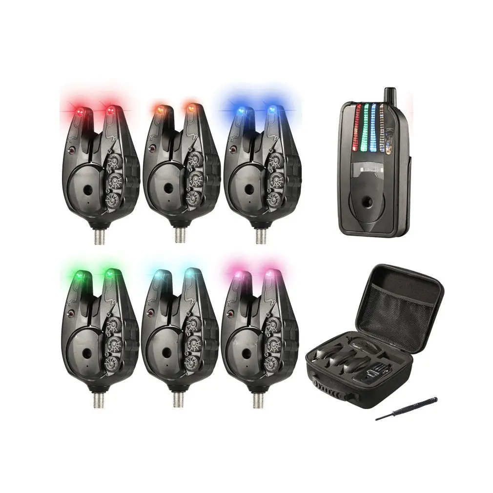 New Carp Fishing Bite Alarm Set 4+1 Indicator Wireless Alarm Carp Fishing Tackle Bite Warning Indicator Carp Fishing Tackle