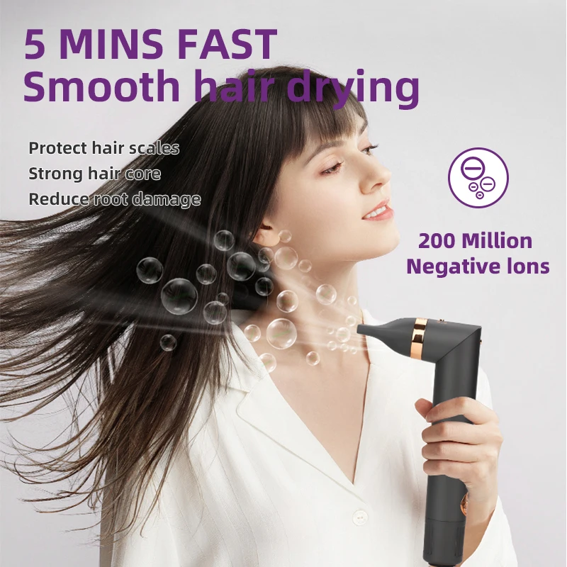 Customized Logo 7 In 1 BLDC Hair Dryer Negative Ion Hair Care Professinal Hairdryer Quick Dry Home Salon Hot Air Brush Set