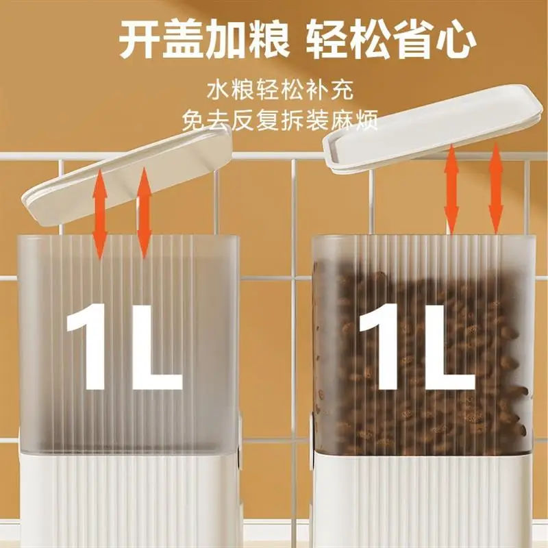 Automatic feeders dogs bottles feeding hanging cages pets Double bowls Hanging water dispenser for cats