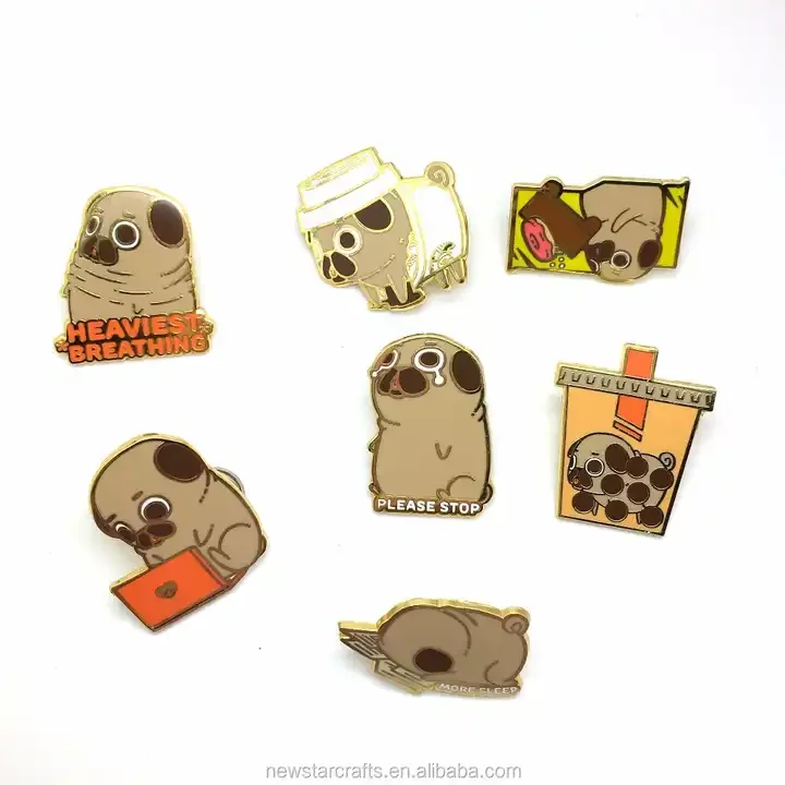 Custom metal hard enamel cute party badges pin with magnetic pin back