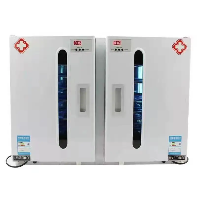 Double Door Stainless Steel 54L Dental UV Sterilizer Disinfection Cabinet