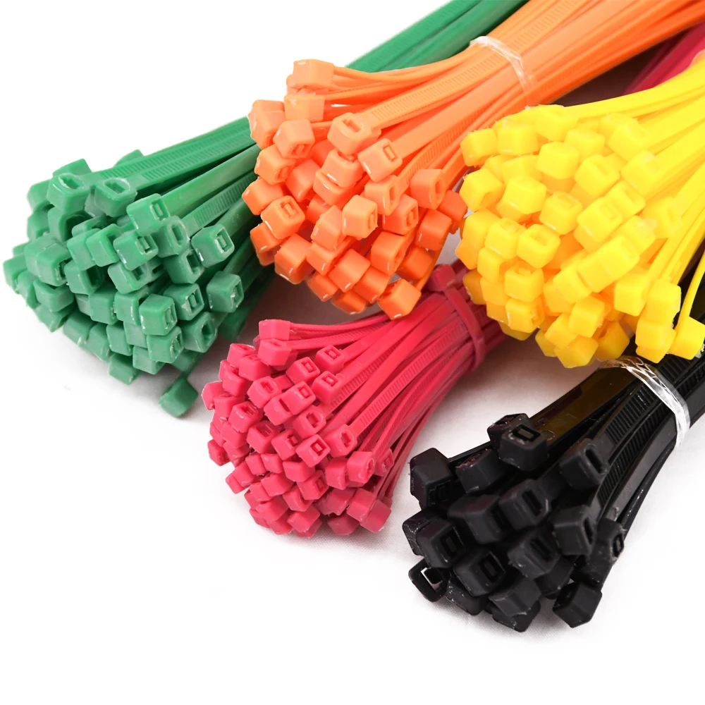 100 Pcs Factory cable ties price cheap eco-friendly durable size custom nylon cable wire zip tie natural or black