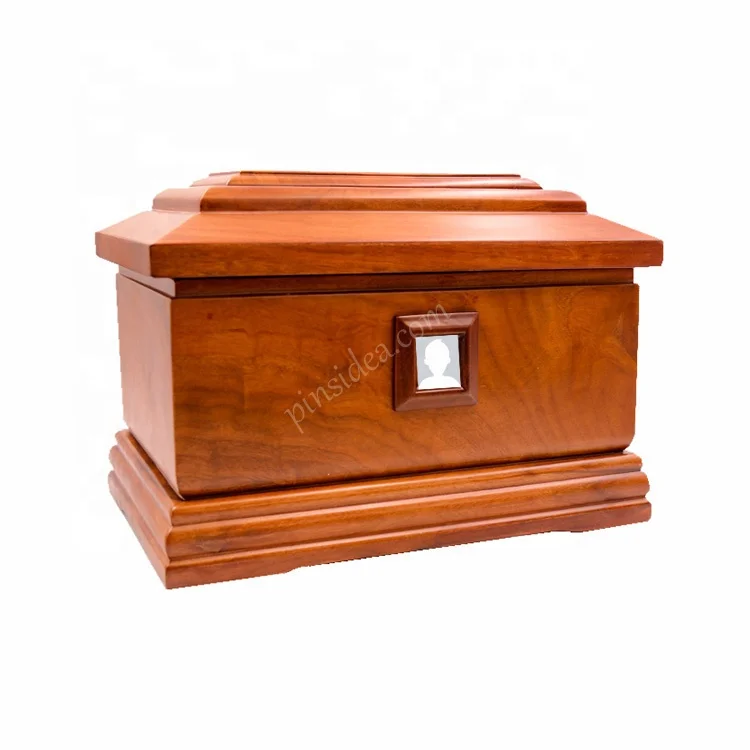 Custom solid wood painting funeral supplies, adult cremation coffin, urn coffin ashes box Human Adult urn