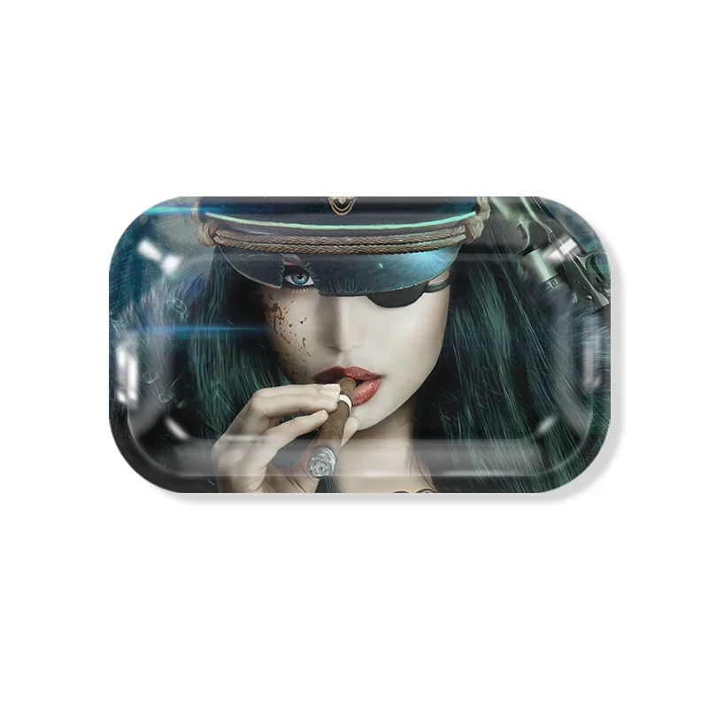 wholesale mixed design opp bag package rolling trays any size metal rolling tray New design custom logo rolling trays