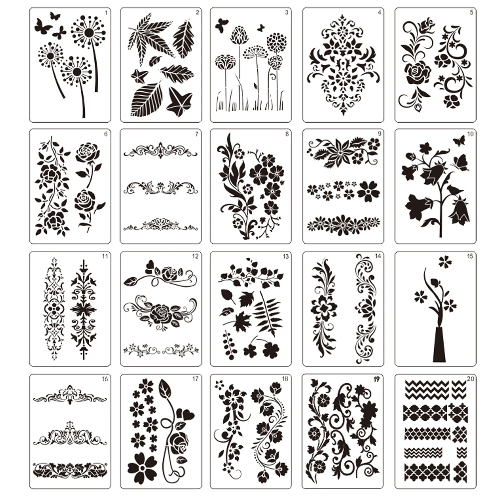 Wholesale Custom Personalized 0.25mm PET Plastic Journal Stencil for Drawing