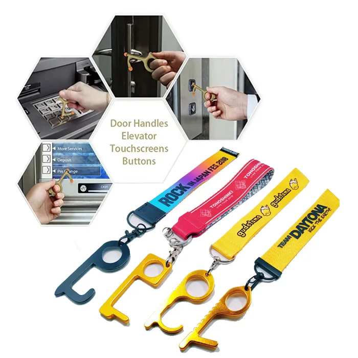 Functional Touchless Metal Door Opener  Protection Door handle key holder