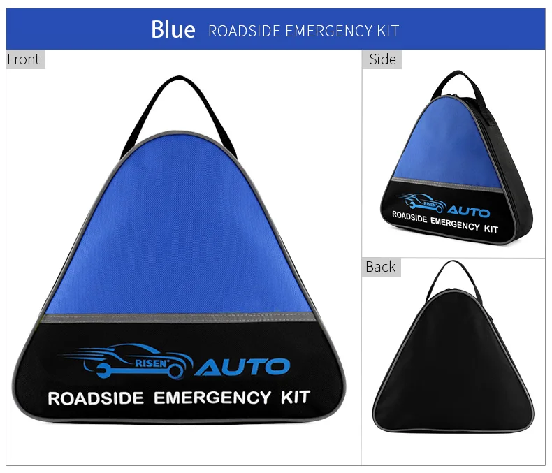 Triangle reflective warning portable waterproof car emergency safety bag with survival gear and equipment for outdoor travel