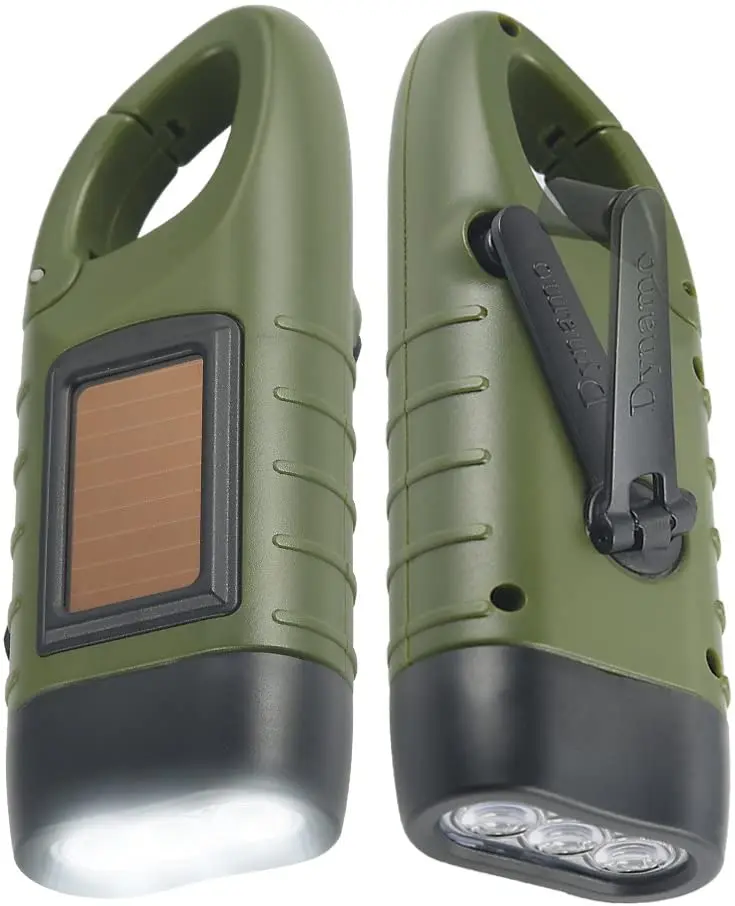 Emergency Rechargeable Led Hand Crank Solar Powered Flashlight