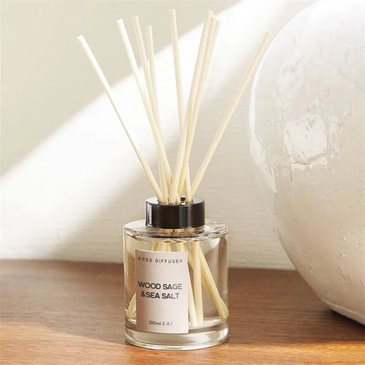 Customized private label best scent 200ml fragrance home freshener aroma luxury glass bottle reed diffuser with sticks