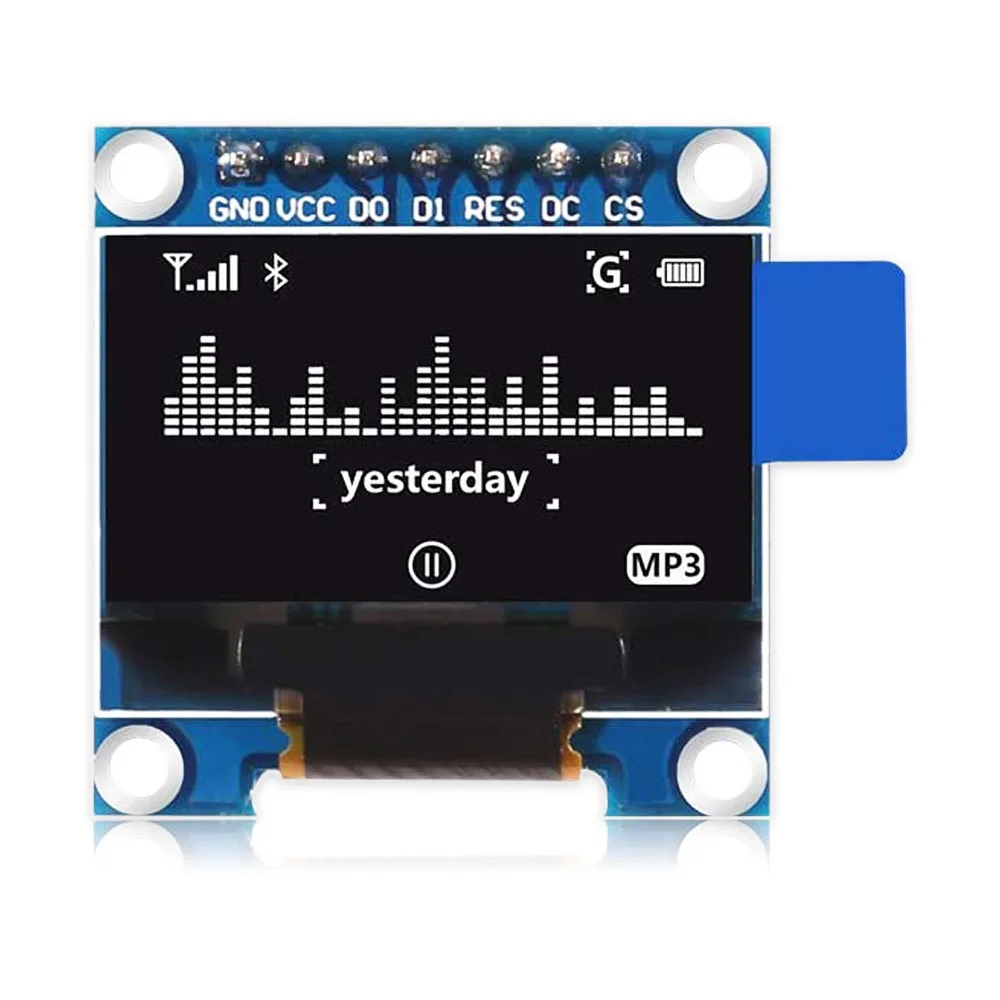 Oled-дисплей 0 96 дюйма 128*64 синий белый двухцветный oled-экран интерфейс spi ssd1306 совместим с Arduino Raspberry