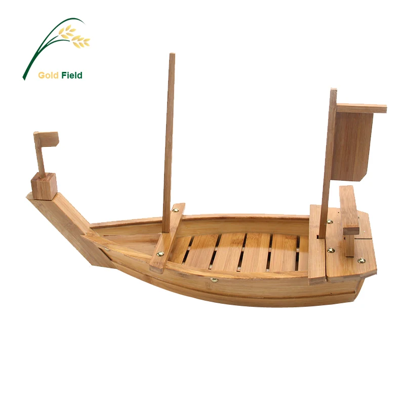 reusable hot sale high quality Eco-friendly huge bamboo Japanese sushi boat sushi serving tray for restaurant