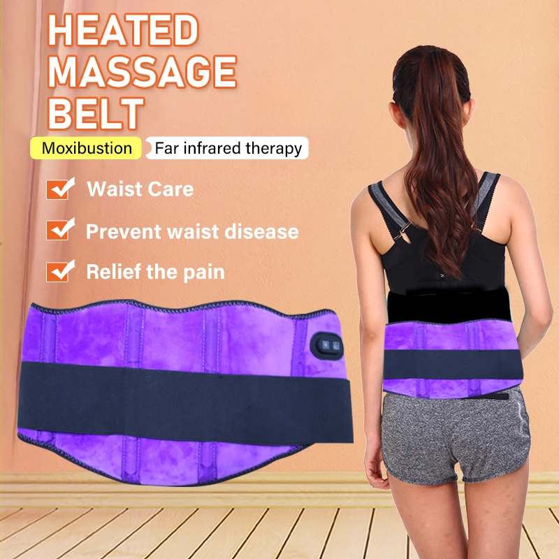 Portable Belly Heating Pad Electric Waist Belt Device, Fast Heating Pad with 5 Heat Levels and 5 Massage Modes