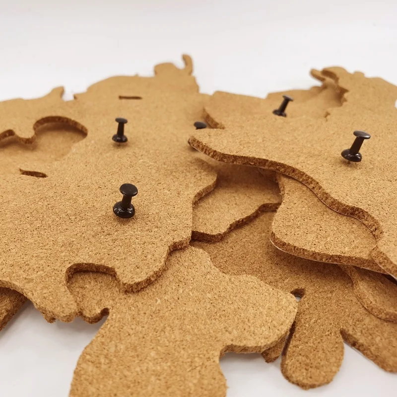 Карта мира, пробка без рамы с сверхпрочной самоклеющейся подложкой для настенного бюллетара