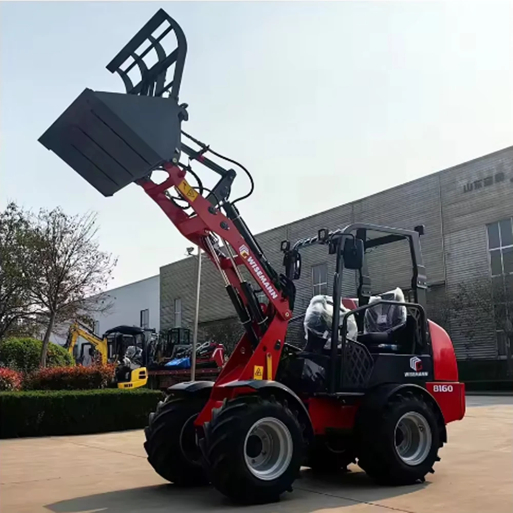 Wiseman 4x4 Hoftrac Machinery Diesel Front Tractor Loader 1 Ton 1.5 Ton 2 Ton Mini Articulated Wheel Loader
